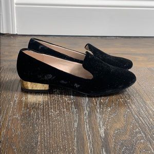 Steve Madden Velvet Gold Heel Loafers